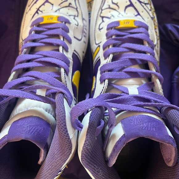 Custom Hand Painted SKOLAF1 Size 10 - Nike Air Force 1 '07 High Triple White - Picture 3 of 12